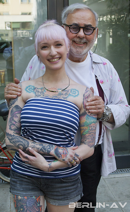 Tattoomodel Mel Riot mit Udo Walz im Sommer 2013