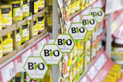 Bioprodukte im Supermarkt