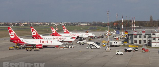 Flugzeuge auf dem Berliner Flughafen Tegel