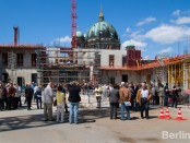 Die Bauarbeiten am Humboldt-Forum in Berlin gehen voran.