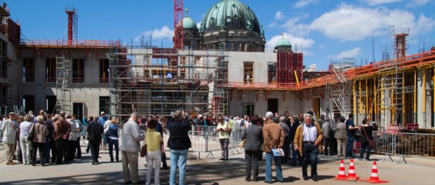Die Bauarbeiten am Humboldt-Forum in Berlin gehen voran.